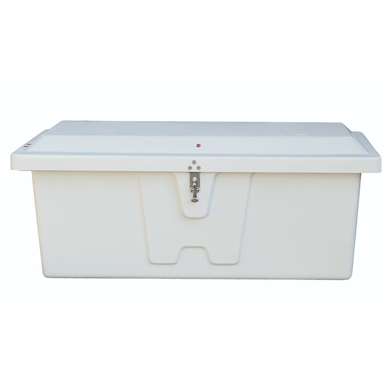 Stow 'N Go Fiberglass Dock Box White Medium Low Profile (18"H x 48"W x 20"D) image number 1