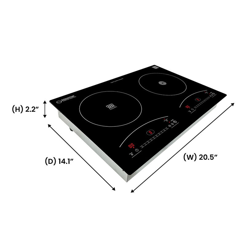 Equator 20" One Induction and One Ceramic Electric Hybrid Cooktop, Black image number 11