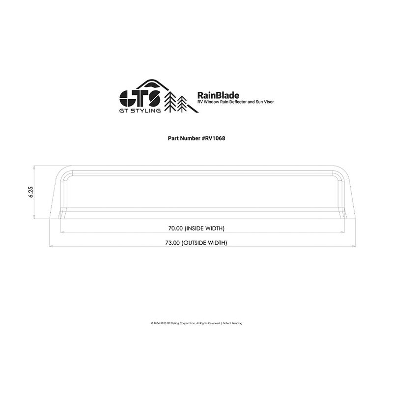 GT Styling RV Window RainBlade, fits 62"-67" Wide Window image number 5