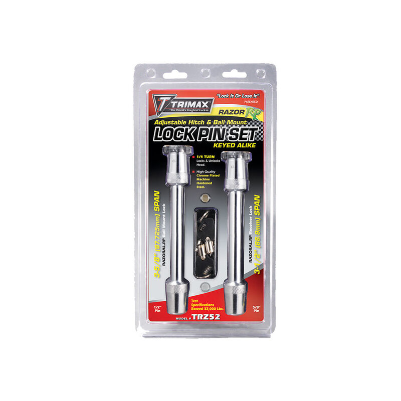 Trimax Premium Razor Adjustable Hitch Keyed Alike Lock Set image number 1