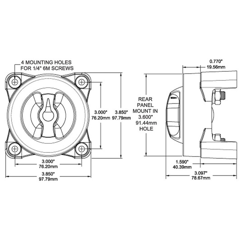 Blue Sea Systems e-Series 9003e Single Circuit Battery Switch image number 2