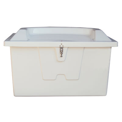 Stow 'N Go Fiberglass Dock Box White Top Seat (27"H x 46"W x 26"D)