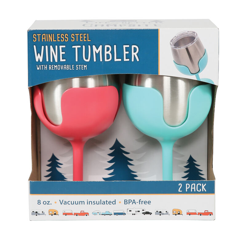 Camco Stainless Steel Wine Tumbler with Removable Stem image number 2
