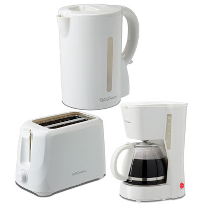 Betty Crocker 3-Piece Kitchen Appliance Set with Coffee Maker, Toaster, and Kettle