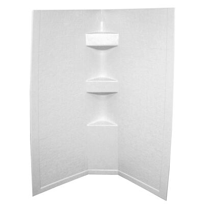 Better Bath RV Corner Shower Wall Surround, 27" x 27" x 65", White