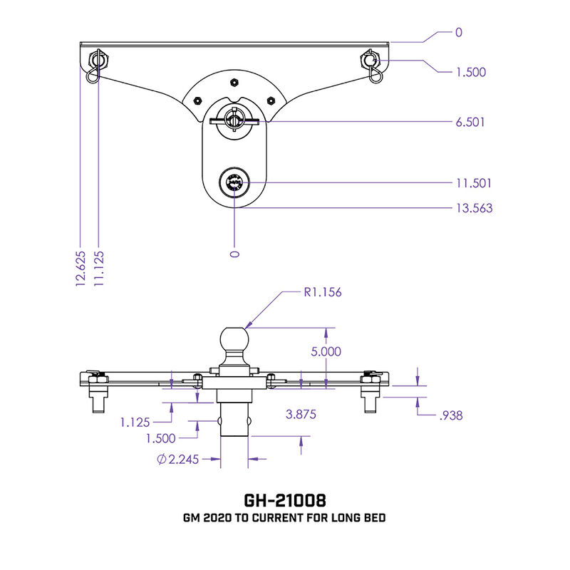 Gen-Y Hitch GoosePuck 5" Offset Ball-Puck Mount for GM Short Bed 2019, 25K Towing image number 10