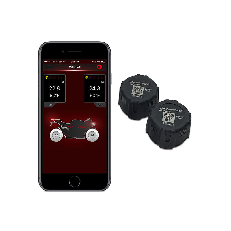 BLU Tire Pressure & Temperature Monitoring System, External Sensor, 1-100psi, Set of 2 image number 1