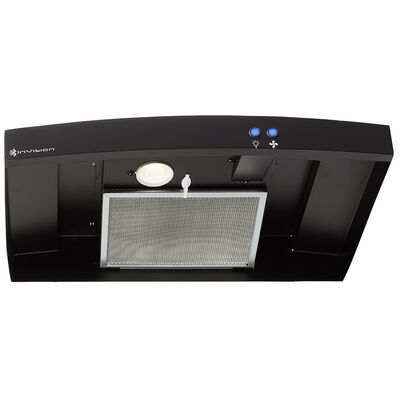 InVision Vented RV Range Hood, Black Front