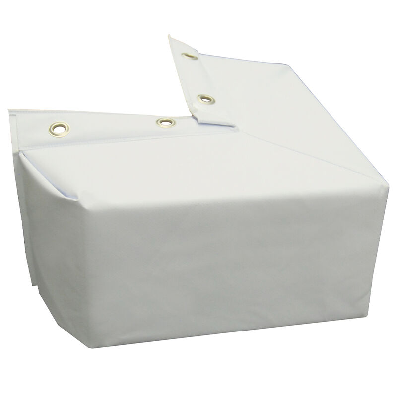 Hull-Saver Vinyl Covered Heavy Duty Dock Bumper White 12"L x 12" L x 6"T x 4"D - Corner image number 1