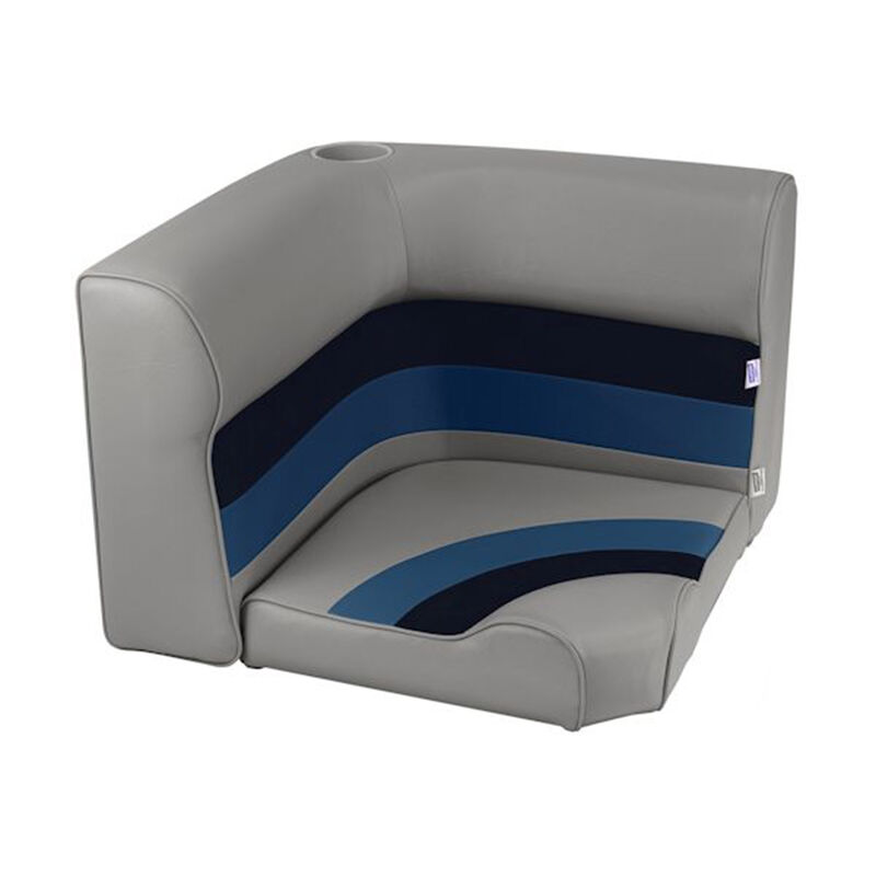 Toonmate Deluxe Radiused Corner Section Seat Top Only, Gray/Navy/Blue image number 1