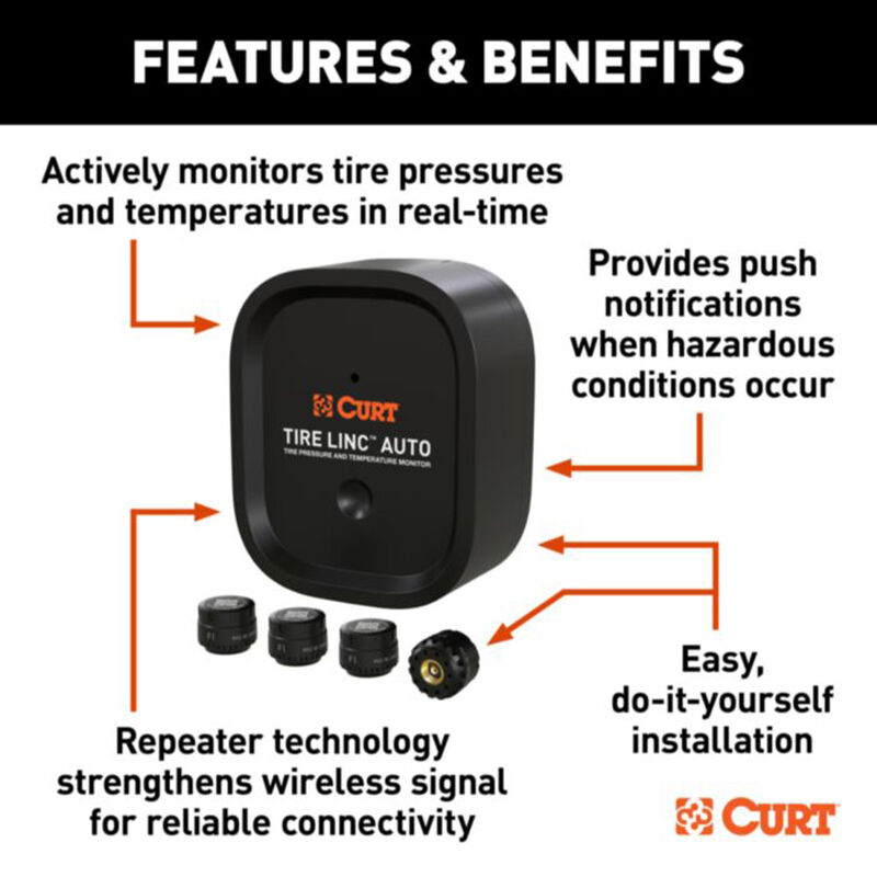 CURT Tire Linc Auto Advanced TPMS Tire Pressure Monitoring System image number 4