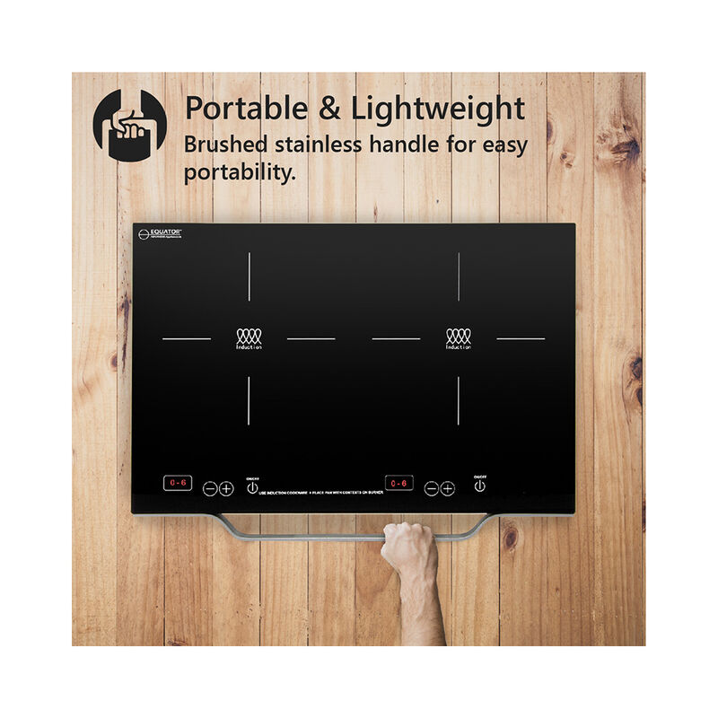 Equator PIC 200N Portable Dual Burner Induction Cooktop with Handle image number 9