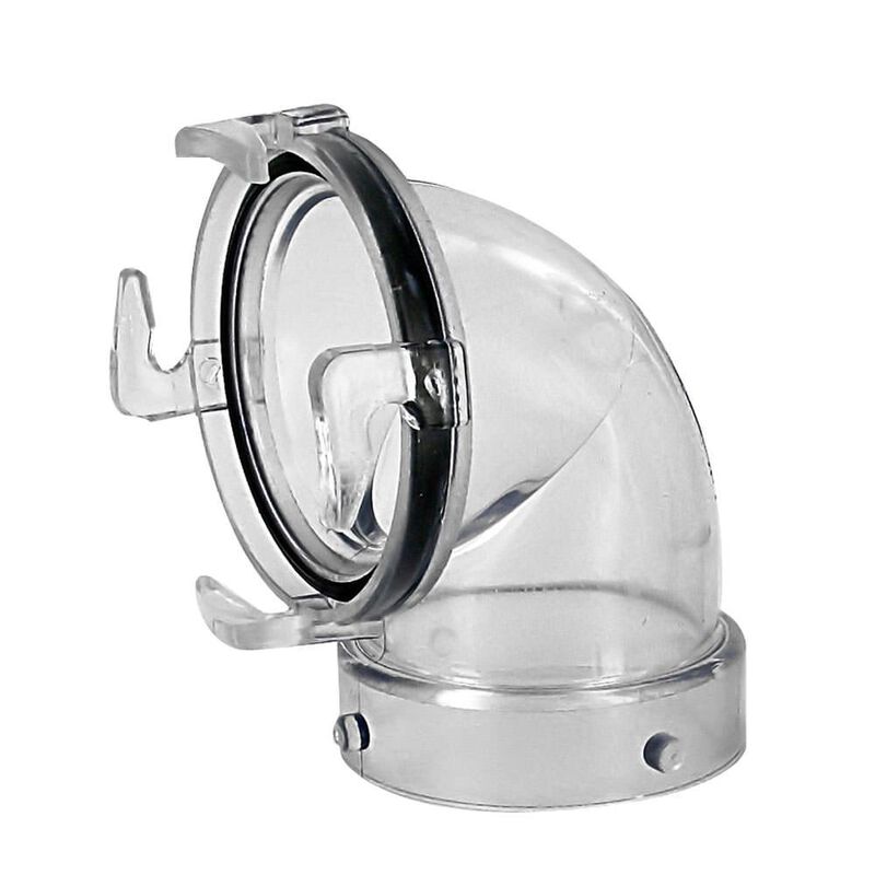 Valterra 90 Degree Clear Sewer Hose Adapter with Bayonet Lugs image number 1