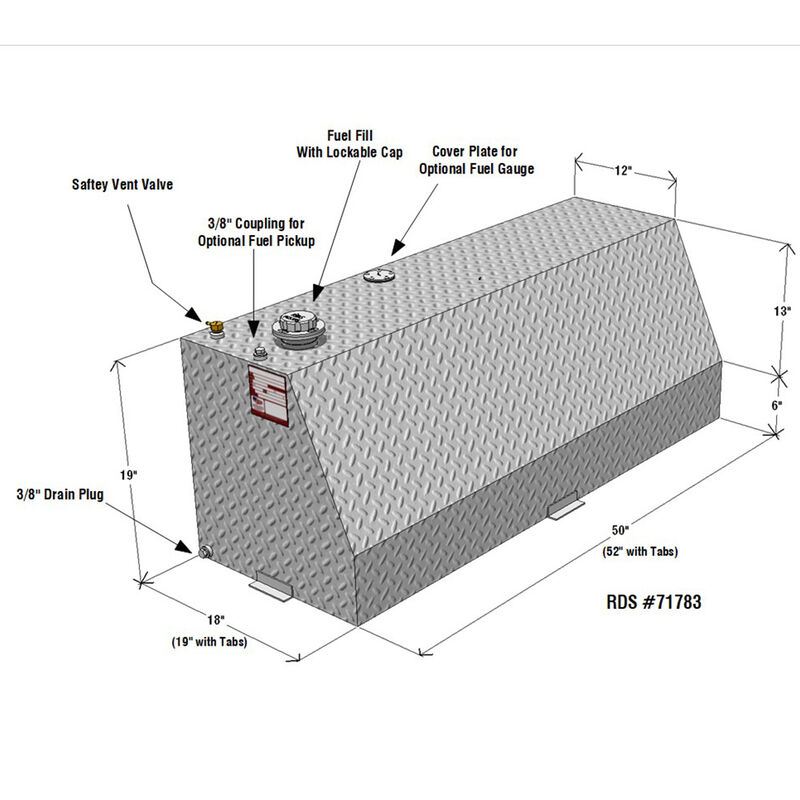 RDS 45-Gallon Black Powder Coat Vertical Fuel Transfer Tank image number 3