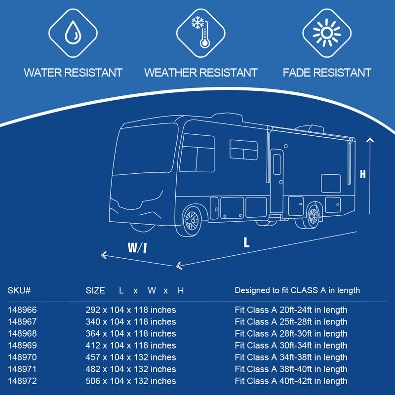 Leader Accessories Waterproof Class A RV Cover image number 3