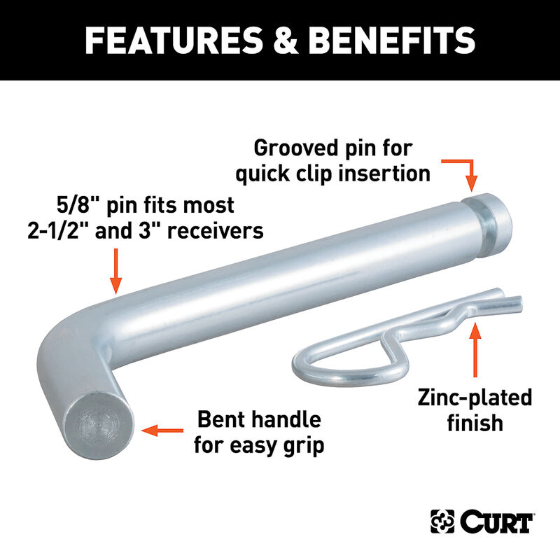 CURT Heavy-Duty 5/8" Hitch Pin and Clip image number 4