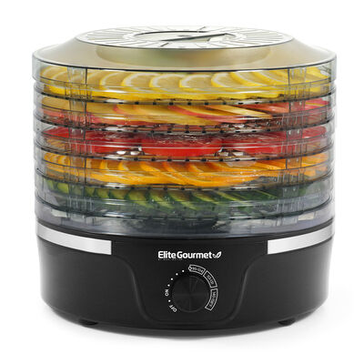  Elite Gourmet 5-Tier Food Dehydrator, Transparent