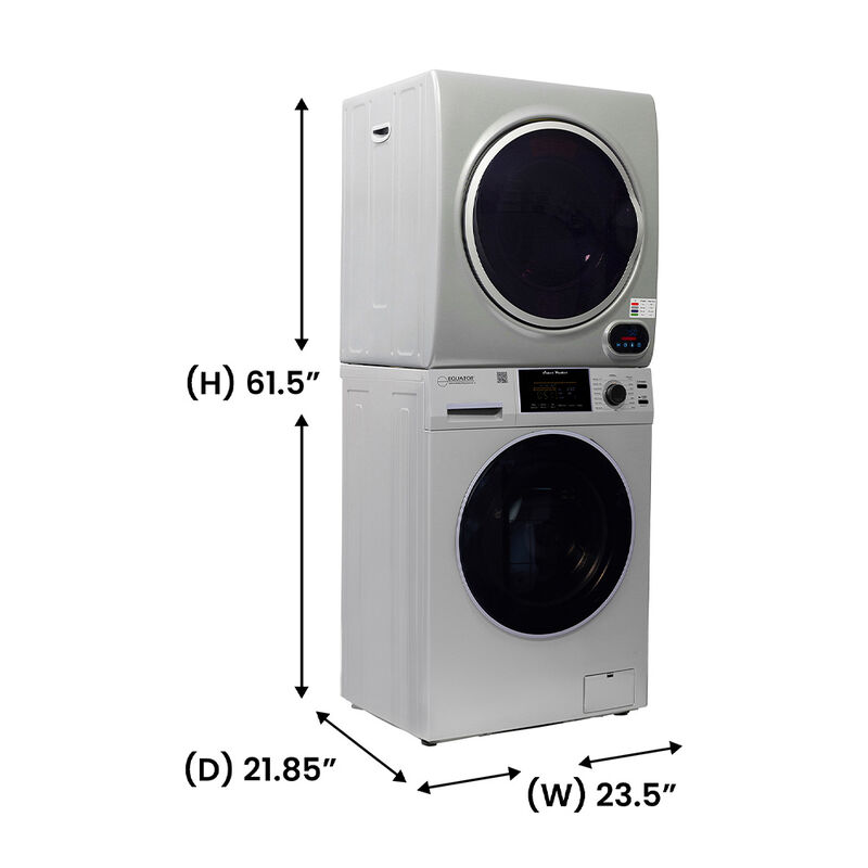 Equator Premium Stackable 15-lb. Washer + 3.5 cu.ft. Vented Digi Dryer, 110V, Silver image number 2