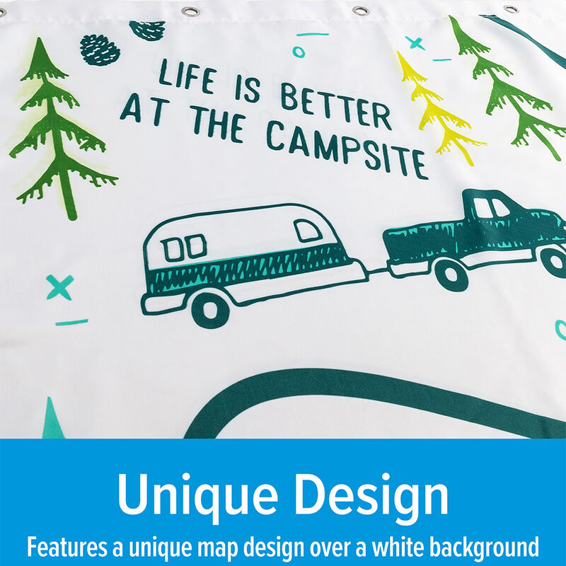 Camco Life is Better at the Campsite Shower Curtain image number 9