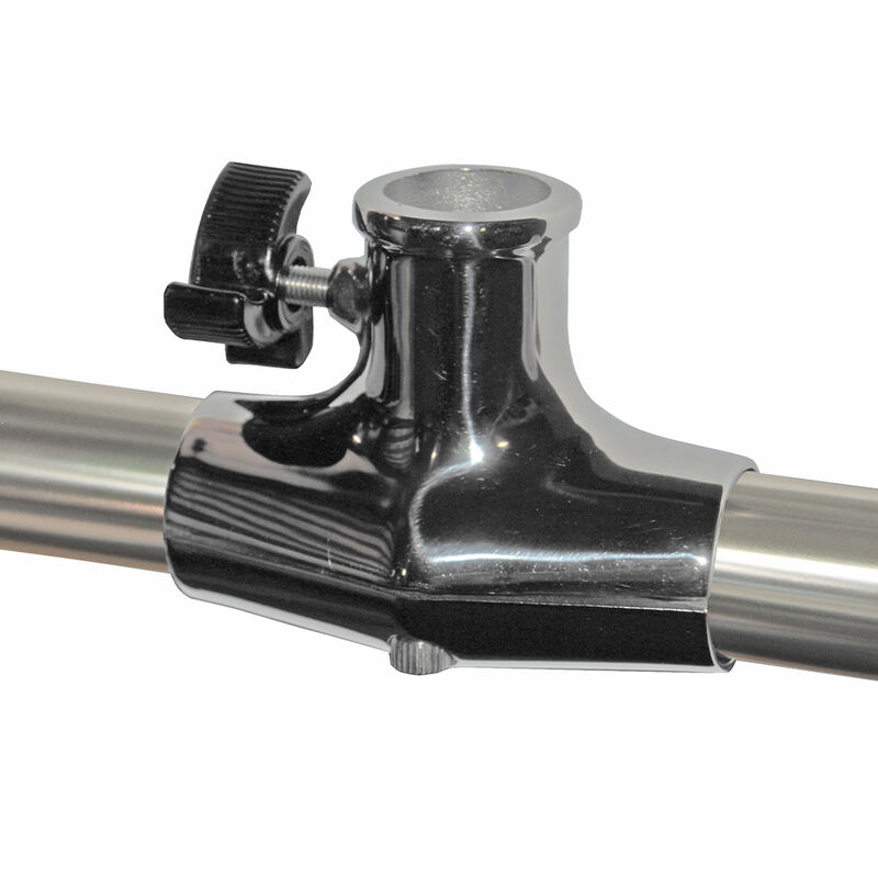 Rail Mount Flag Pole Socket Stainless Steel for 1/8"-1-1/4" rails - 1" Flag Staff with Thumb Screw image number 1