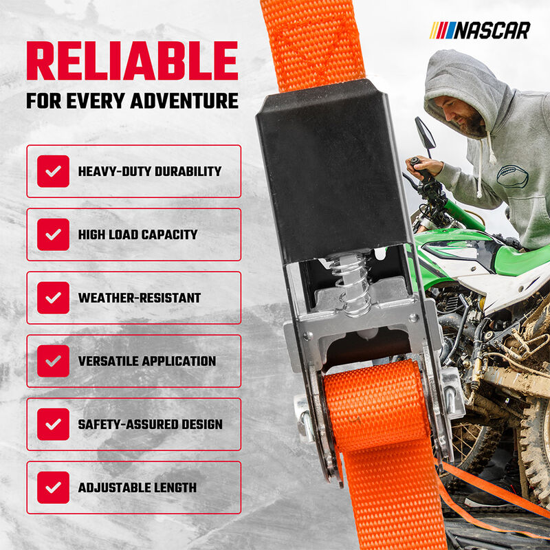 NASCAR Ratchet Tie-Down Straps, 2-Pack image number 2
