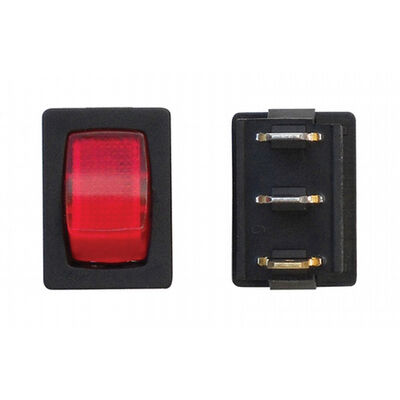 Valterra DG623PB Mini Illuminated On/Off Switch, SPST, Black/Red, 3-Pack