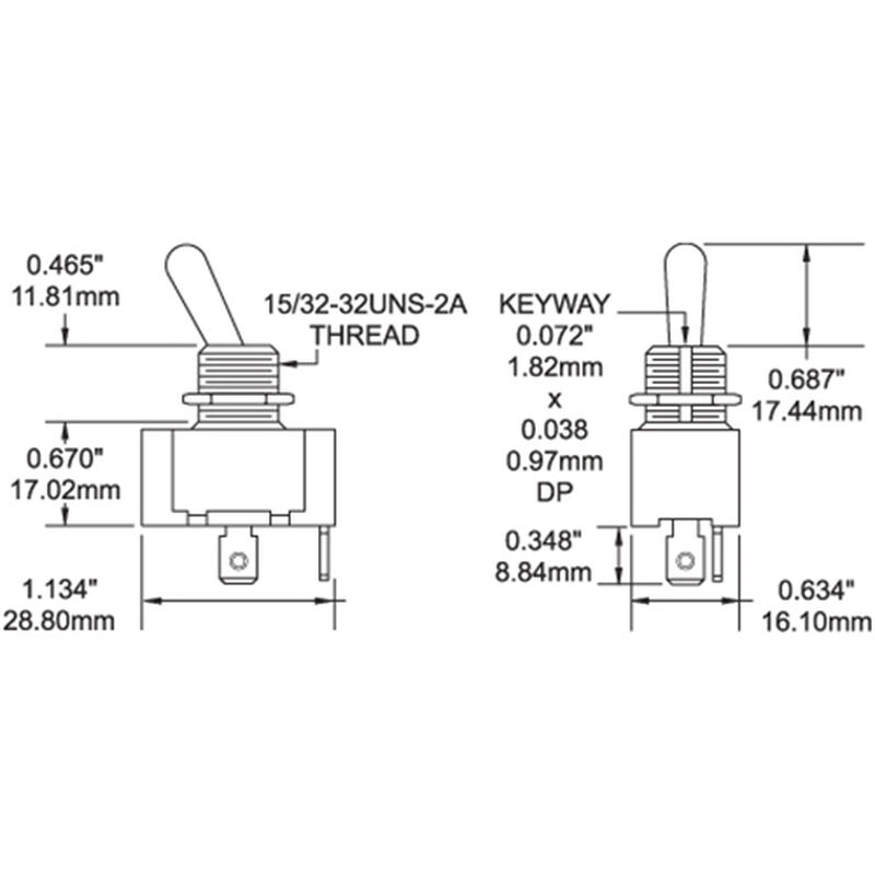 Blue Sea WeatherDeck Toggle Switch - SPST, OFF-ON image number 3