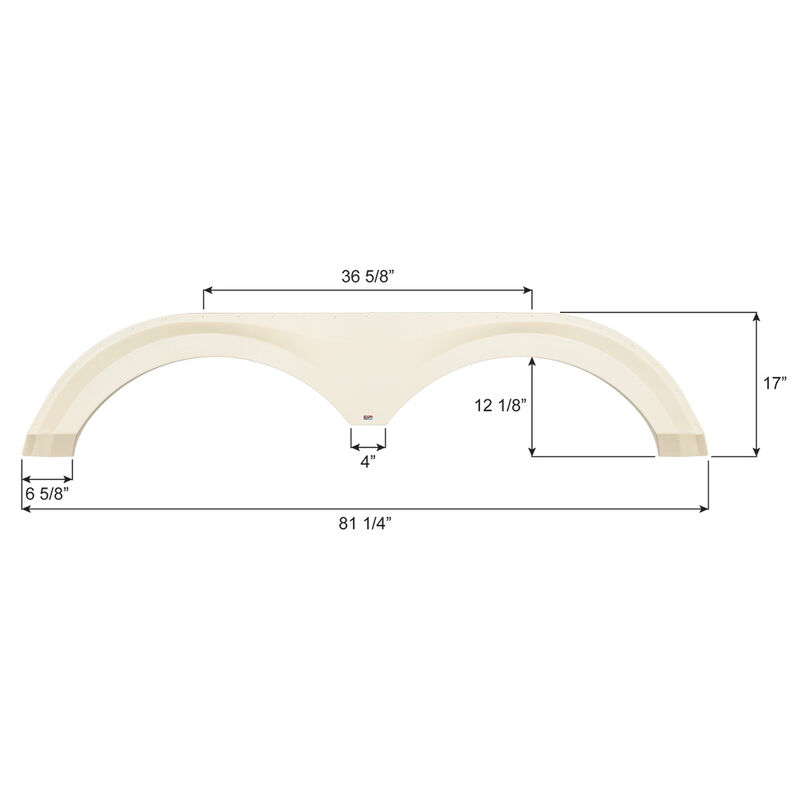 Tiffin FS6087 Tandem Axle Fender Skirt, Colonial White image number 2