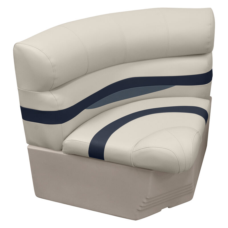 Wise Premier Pontoon 28" Corner Section Seat with Rounded Corner, Platinum Base image number 1