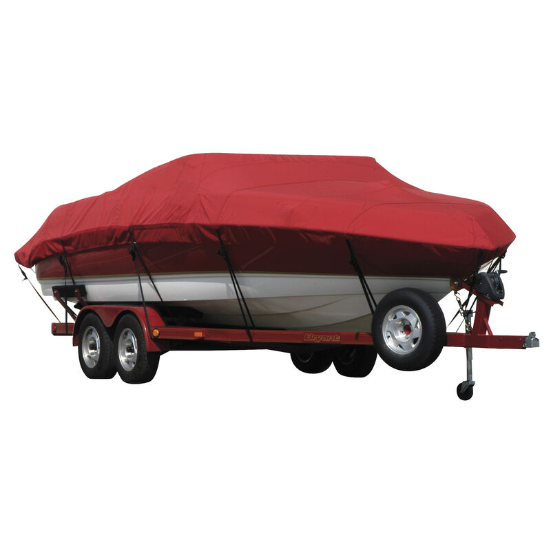 Exact Fit Covermate Sunbrella Boat Cover for Skeeter Ss 90 Ss 90 D W/Shield W/Port Troll Mtro/B. Red image number 1