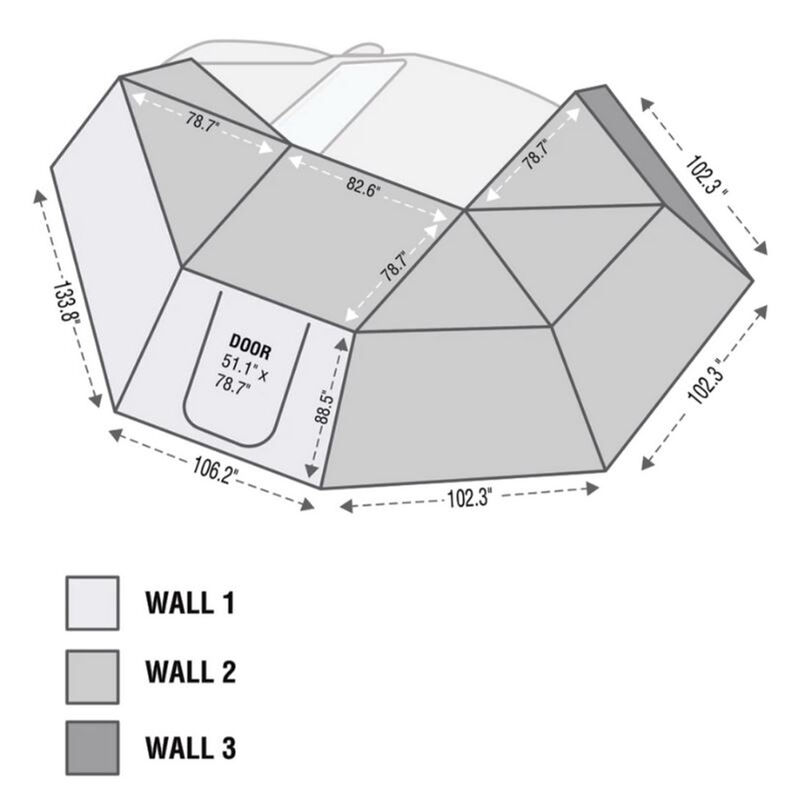 Overland Vehicle Systems 270 Driver-Side Awning and Wall 1, 2, and 3 with Mounting Brackets image number 9