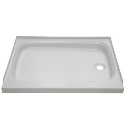 Better Bath RV Shower Pan with Right Drain, 24" x 46", White