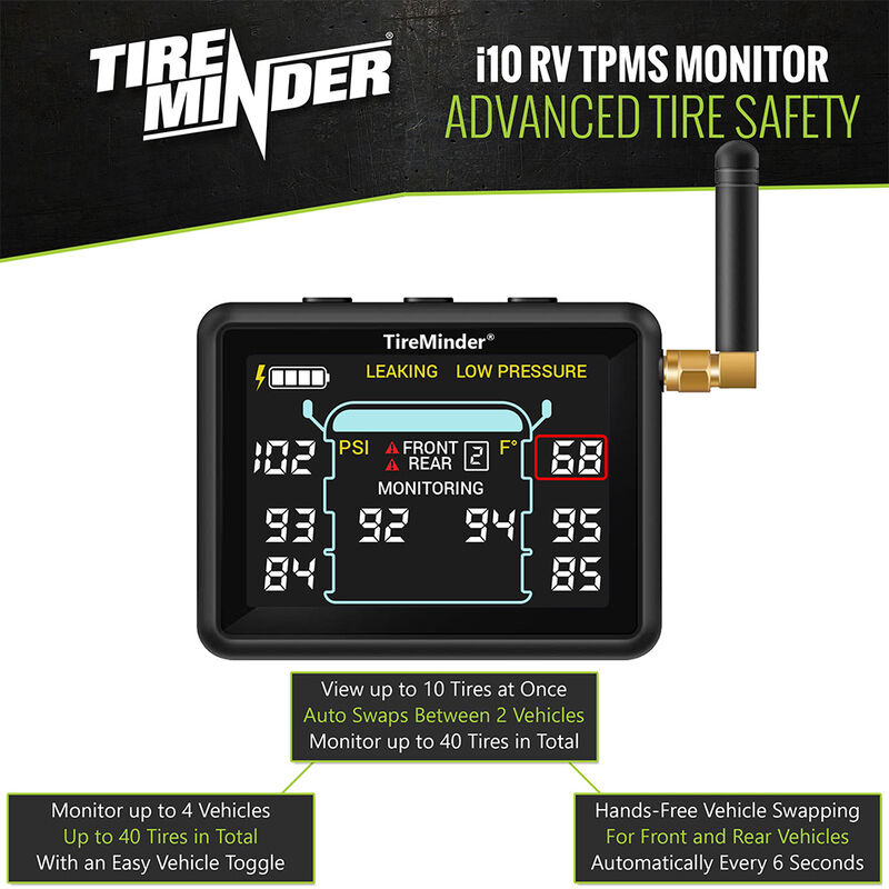 TireMinder i10 RV TPMS with 10 Transmitters image number 2