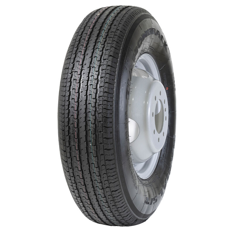 Diamondback DR653 ST235/80R16 Load E 10-Ply Trailer Tire with Vesper Silver Dual Wheel image number 1