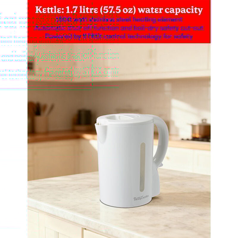 Betty Crocker 3-Piece Kitchen Appliance Set with Coffee Maker, Toaster, and Kettle image number 5