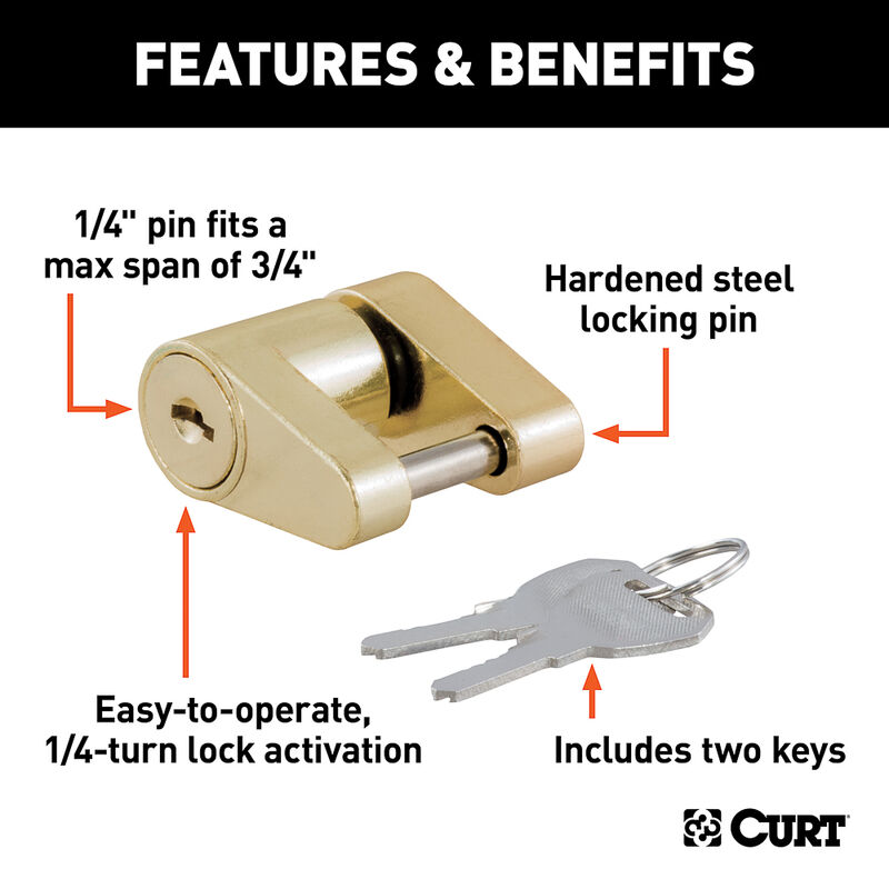 CURT Coupler Lock, 1/4" Pin image number 5