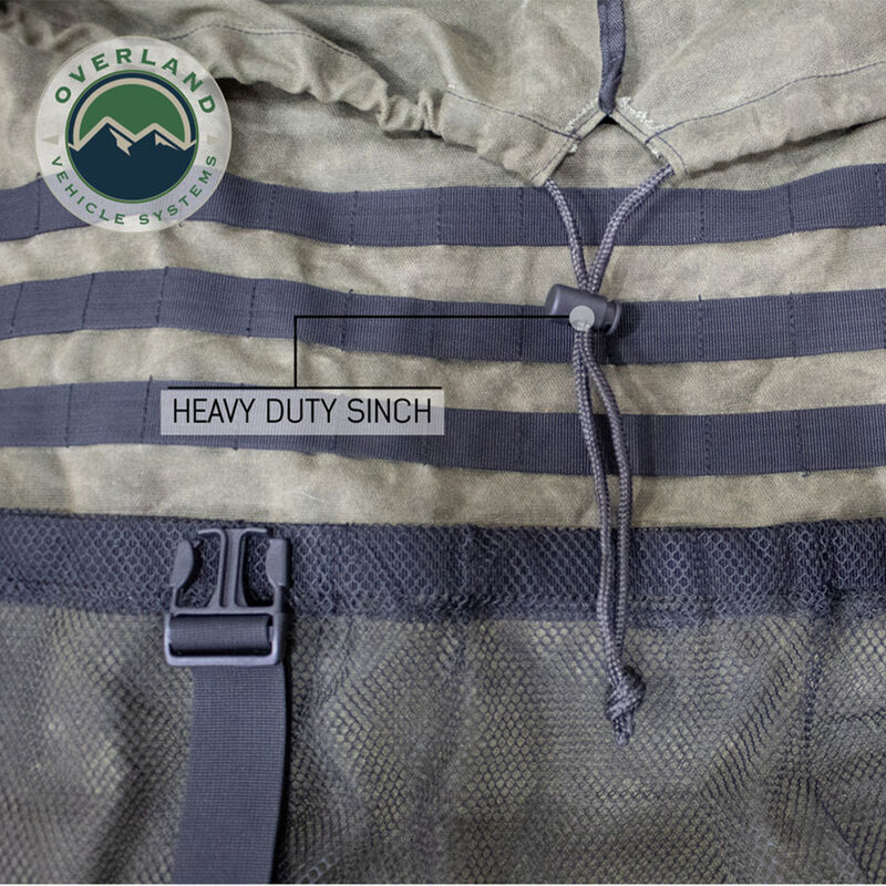 Overland Vehicle Systems Canyon Extra Large Trash Bag with Spare Tire Mount, #16 Waxed Canvas image number 4