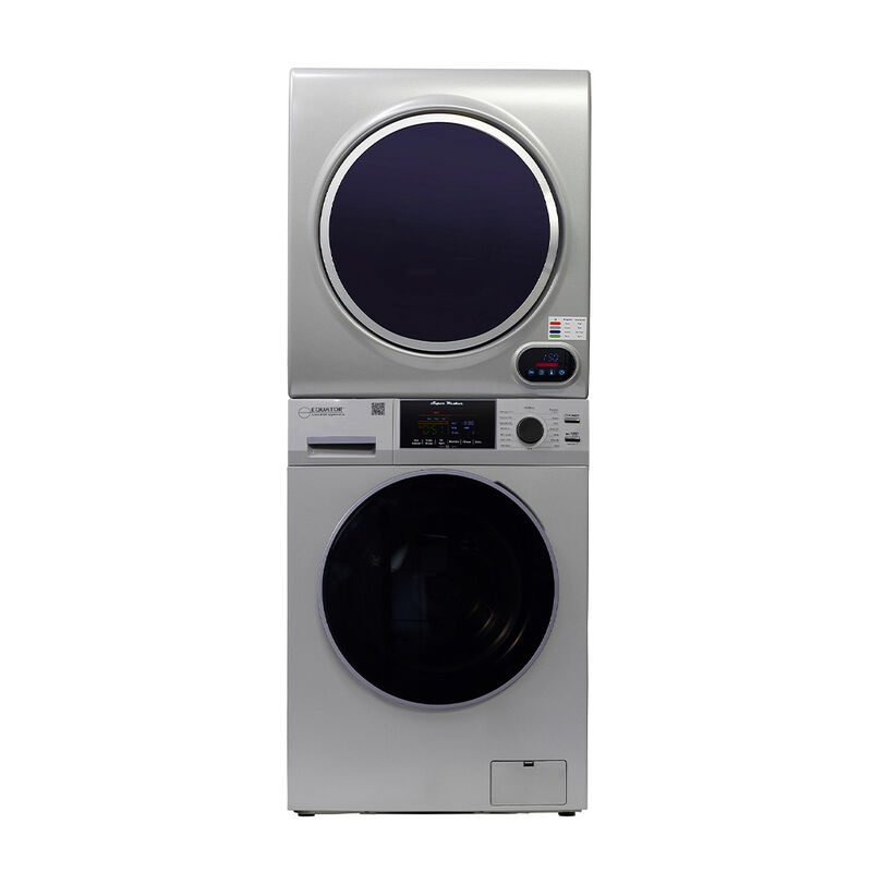 Equator Premium Stackable 15-lb. Washer + 3.5 cu.ft. Vented Digi Dryer, 110V, Silver image number 1