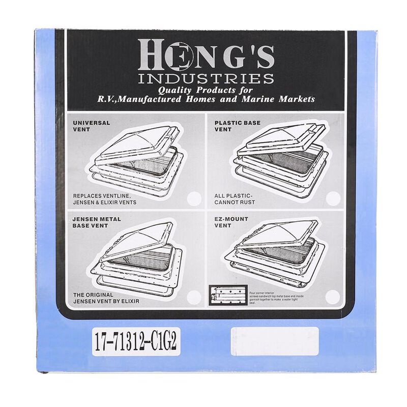 Heng's Replacement Roof Vent with 12-Volt Fan, White Lid w/White Metal Base image number 2