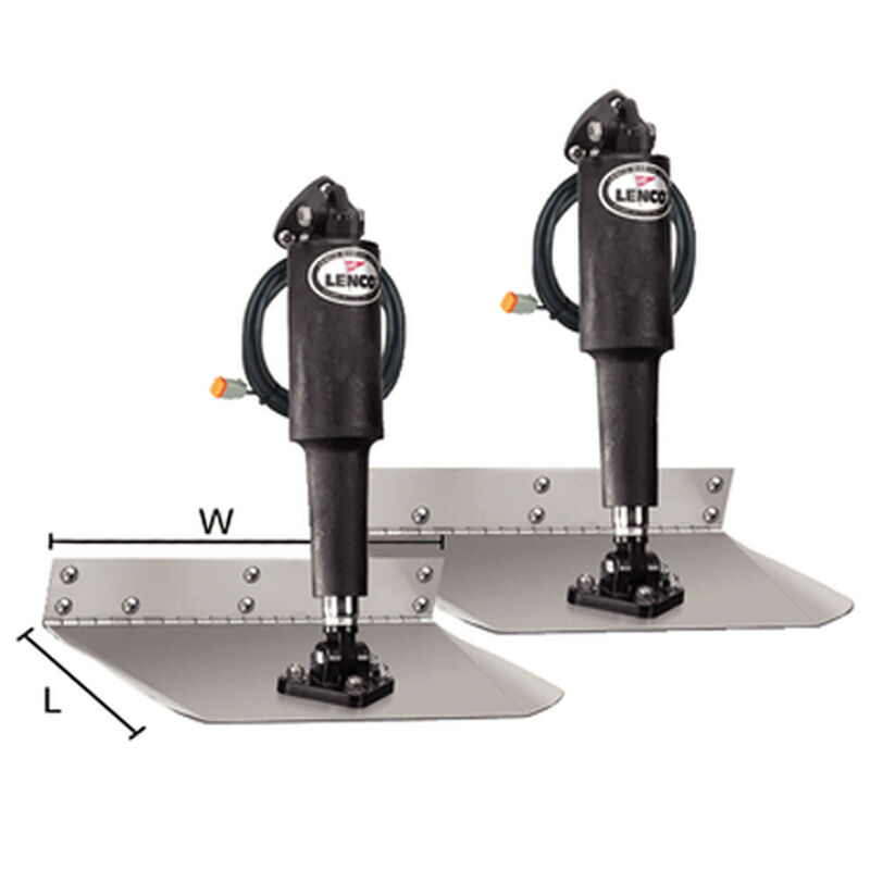 Lenco 9" x 12" Standard-Mount Electric 12V Trim Tab Kit image number 1