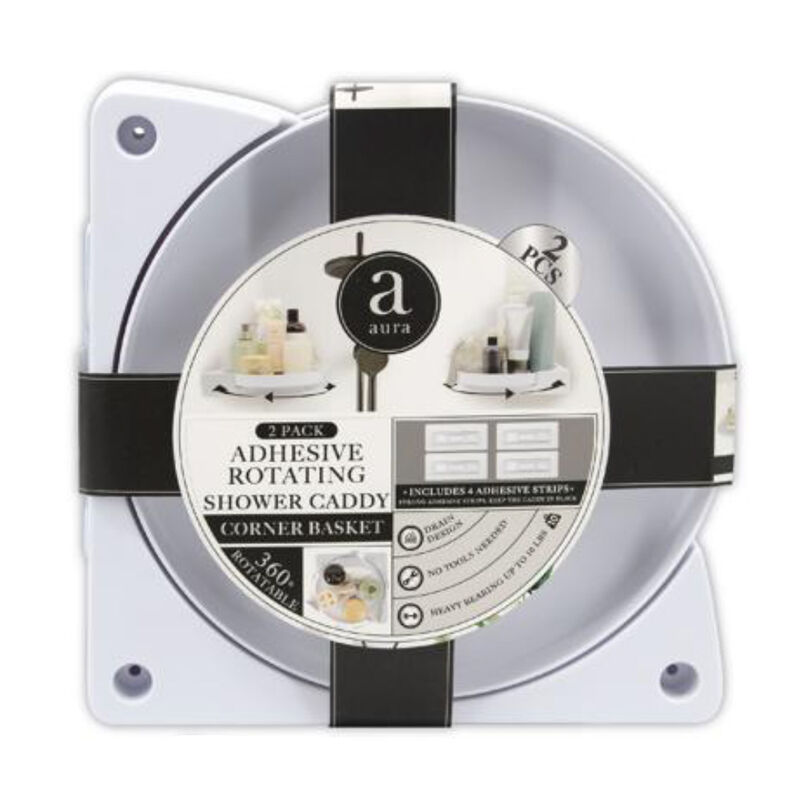 Aura Rotating Corner Adhesive Caddy 2-pack - White image number 1