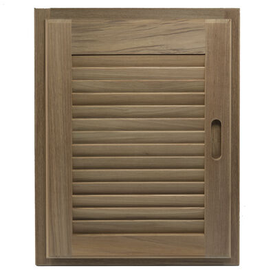 Whitecap Teak 15" x 20" Louvered Door & Frame, Right-Hand Opening