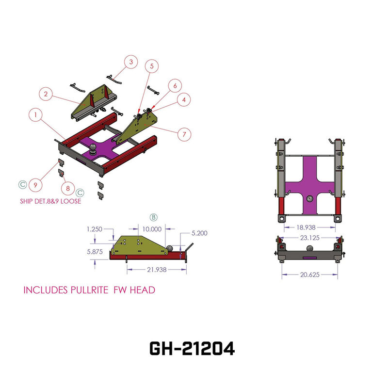 GEN-Y Hitch GH-21204 Advantage King Pin + Gooseneck Combo Hitch, 25K Towing, Fits Pullrite 5th Wheel Head image number 5
