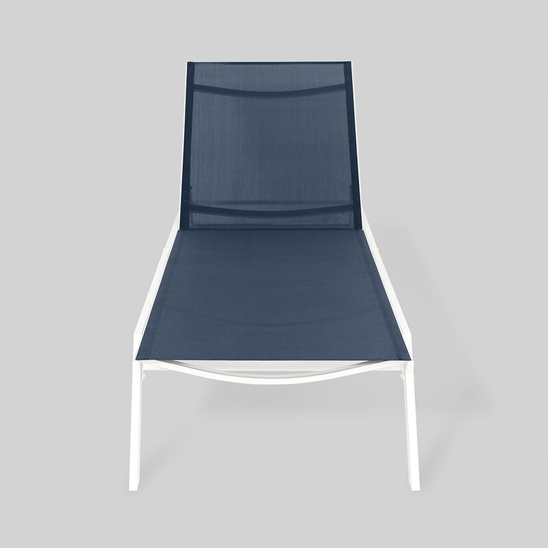 Ostrich Princeton Outdoor Chaise Lounge 2-Pack, White and Navy image number 2