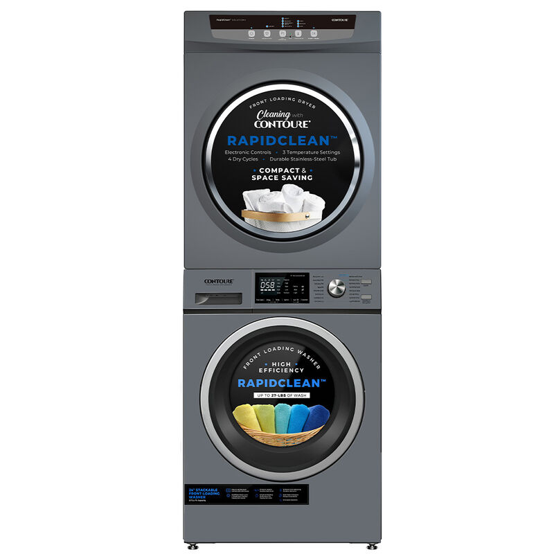 CONTOURE 24" Stackable Front-Load Electric Dryer, Titanium image number 3