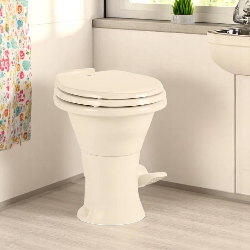 Dometic 310 Series Standard Height Gravity RV Toilet with Ceramic Bowl, Bone image number 2