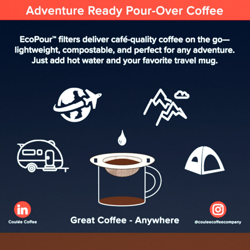 Coulee She-Devil Organic Coffee, 10 Pre-Filled EcoPour Filters image number 7