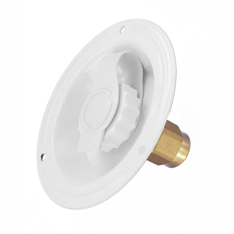Valterra A01-0176LF RV Freshwater Inlet, Recessed Flange, 1/2" FPT, White image number 1