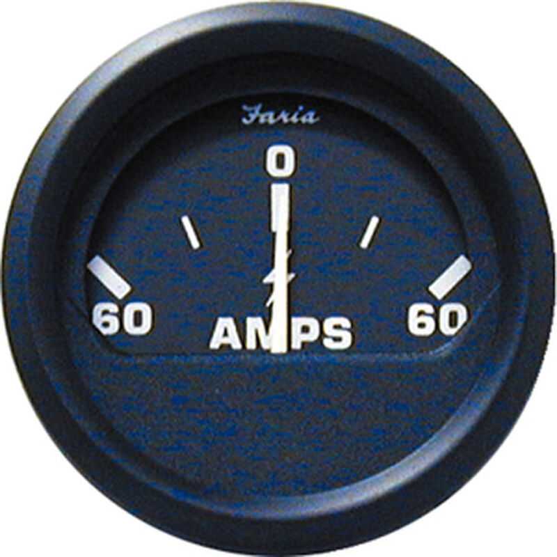 Faria 2" Euro Black Series Ammeter, 60-0-60 image number 1