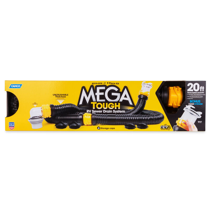 Camco Mega Tough Premium RV Sewer Hose Kit, 20' Black image number 2